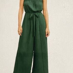 Cupshe Dark Green Strapless Jumpsuit